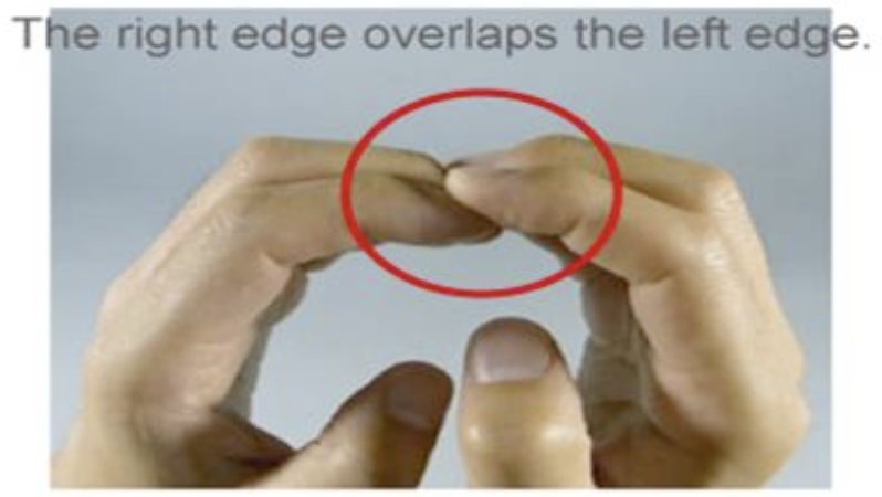 The right edge overlaps the left edge.